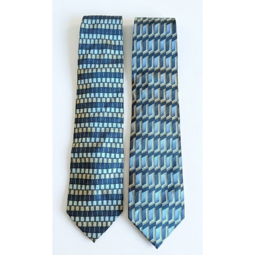 Colours Alexander Julian Neck Ties, Set of 2 Ties, 100% Silk, Metallic Colors
